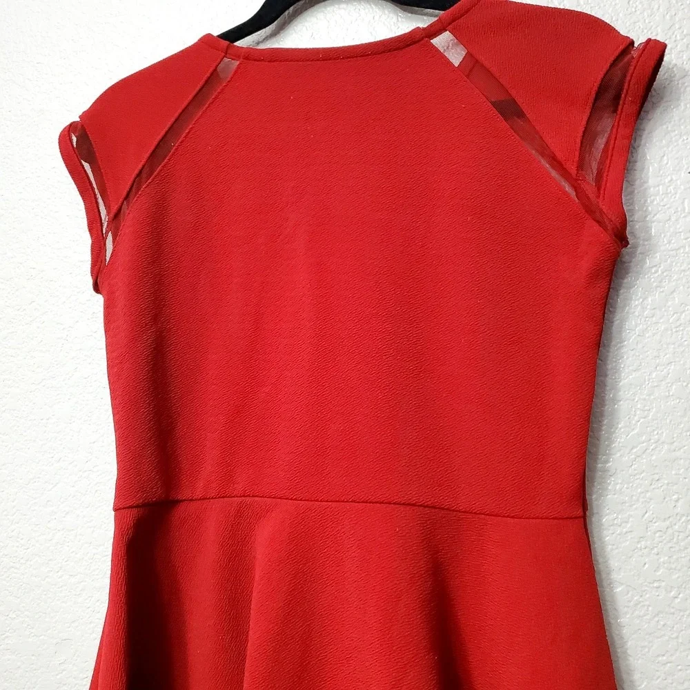 The Children's Place◇Girl's Red Fit & Flare Dress‎ With Mesh Details◇Size XXL 16